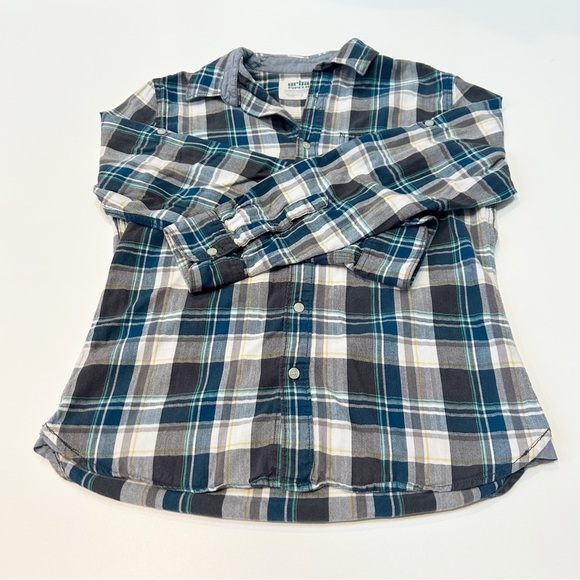 Urban Pipeline Blue Green Cotton Flannel Size S - Picture 2 of 13